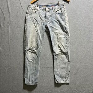 Pilcro and the Letterpress Slim Boyfriend Distressed Jeans Light Wash 28 Petite